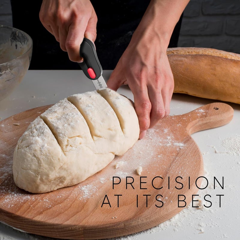RICCLE Magnetic Bread Lame Dough Scoring Tool - Professional Sourdough scoring tool for Sourdough Bread baking & Bread Making Tools with 15 Blades and 2 Finger Cots Cut Resistant Protector - Image 5